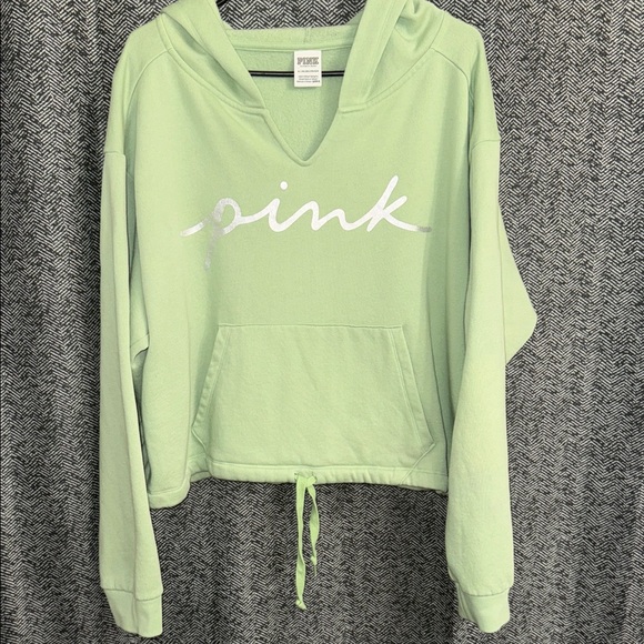 VS PINK Cropped Hooded Sweatshirt - Picture 1 of 5